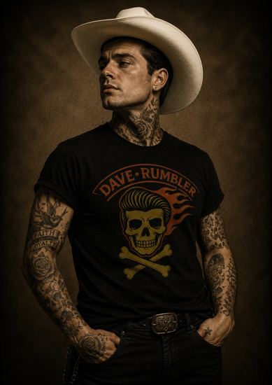 Picture of Dave Rumbler Band Tee - Skull Design
